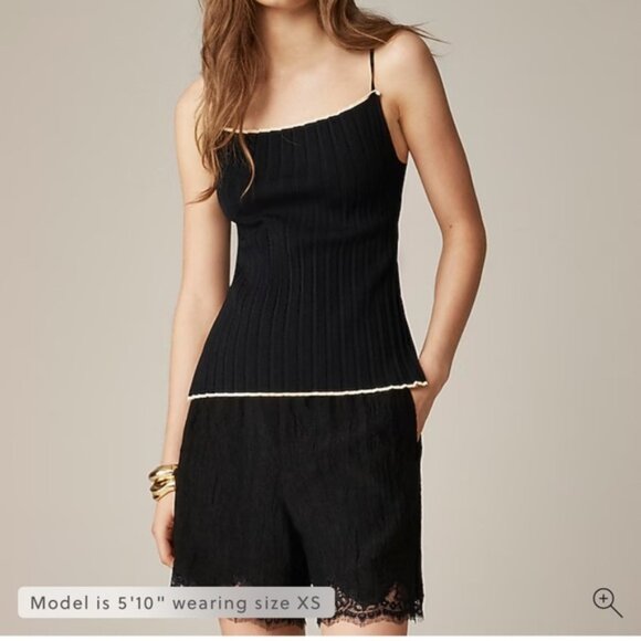 J.Crew 5" Stratus lace-trim short in textured satin - Picture 1 of 8